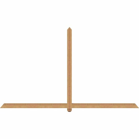 Ekena Millwork Eugene Smooth Timber Gable Bracket, Western Red Cedar, 108"W x 63"H x 3 1/2"D x 3 1/2"F, 14/12 Pitch GBW108X63X0404EUG00SWR